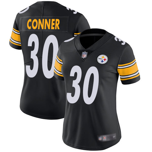 Women Pittsburgh Steelers Football #30 Limited Black James Conner Home Vapor Untouchable Nike NFL Jersey